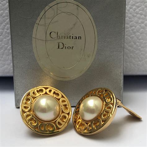 dior cd pearl earrings|christian Dior vintage pearl earrings.